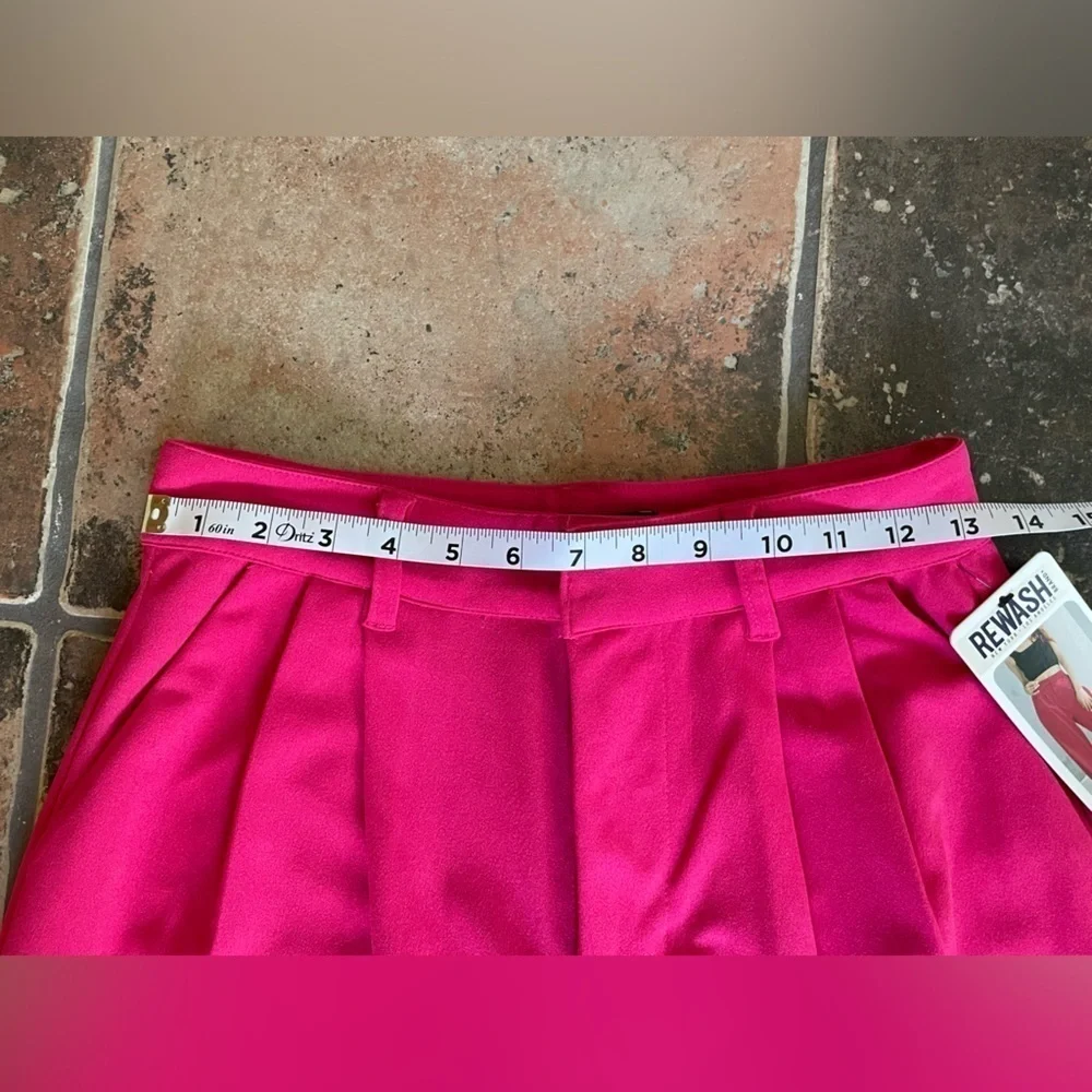 Rewash Puddle Trouser Pleated Wide Leg Pink Office Workwear Size Small